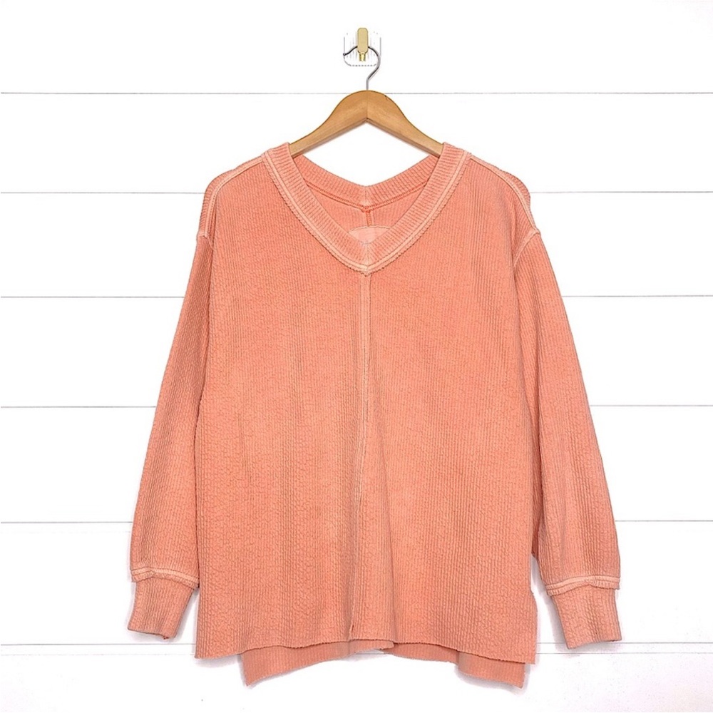 Aerie wonder v neck textured sweater